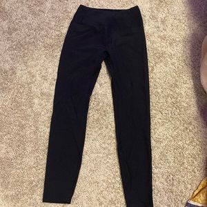 black ribbed leggings